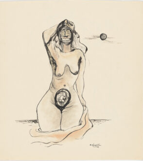 Screaming Woman in Ocean (Recto); Sketch of a Man and Woman (Verso)