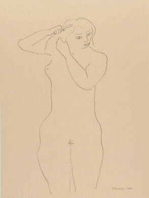 Nude Woman Combing Her Hair