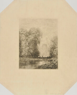 Paysage: Tour au bord d’une rivière