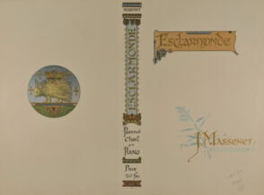 Cover for the book “Jules Massenet, Esclarmonde: opéra romanesque (Paris: G. Hartmann, 1889)”
