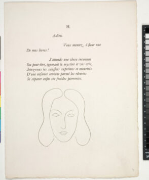 Untitled (head of a woman, published state on page proof)