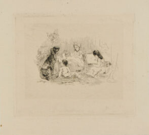 Family Scene with Dog