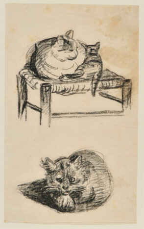 Study of Cats: Page from a Sketchbook