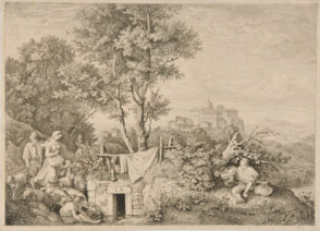 Landscape with Shepherds and Shepherdess at Bridge