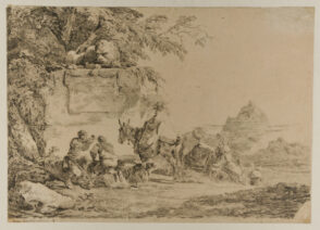 Landscape with Two Men Resting by a Well
