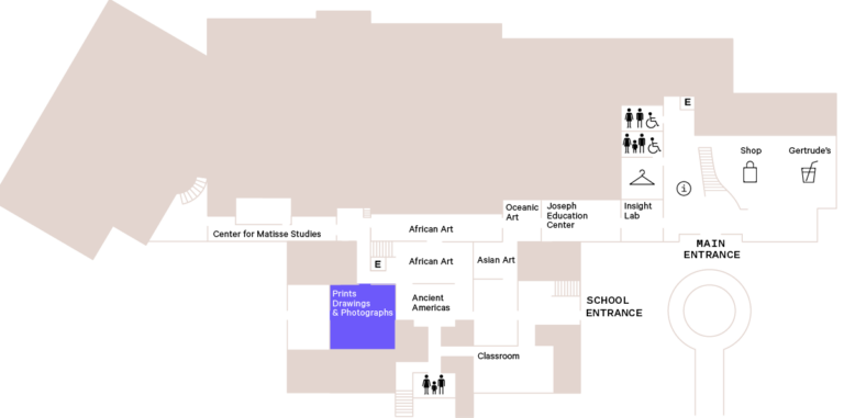 Floor Plan for the Nancy Dorman and Stanley Mazaroff Center for the Study of Prints, Drawings and Photographs